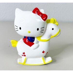 Vtg Hello Kitty Rocking Horse Coin Bank 1976 Sanrio Original Plug Ceramic 4.5 "